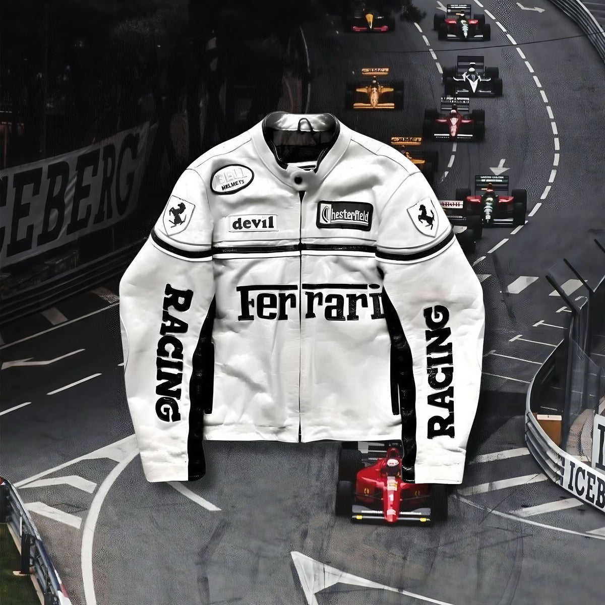 Jaqueta Ferrari Branca de Couro