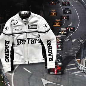Jaqueta Ferrari Branca de Couro