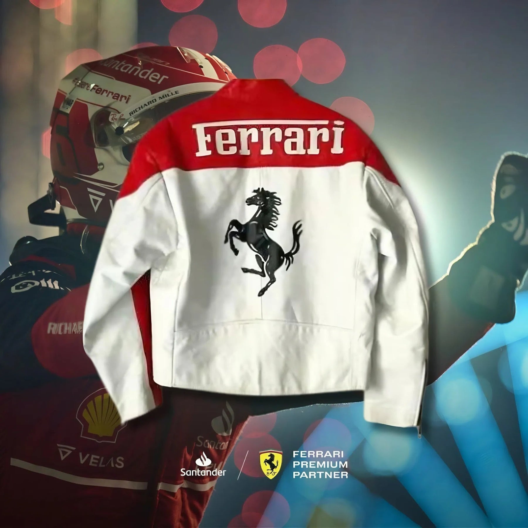 Jaqueta Ferrari Vintage Branca e Vermelha