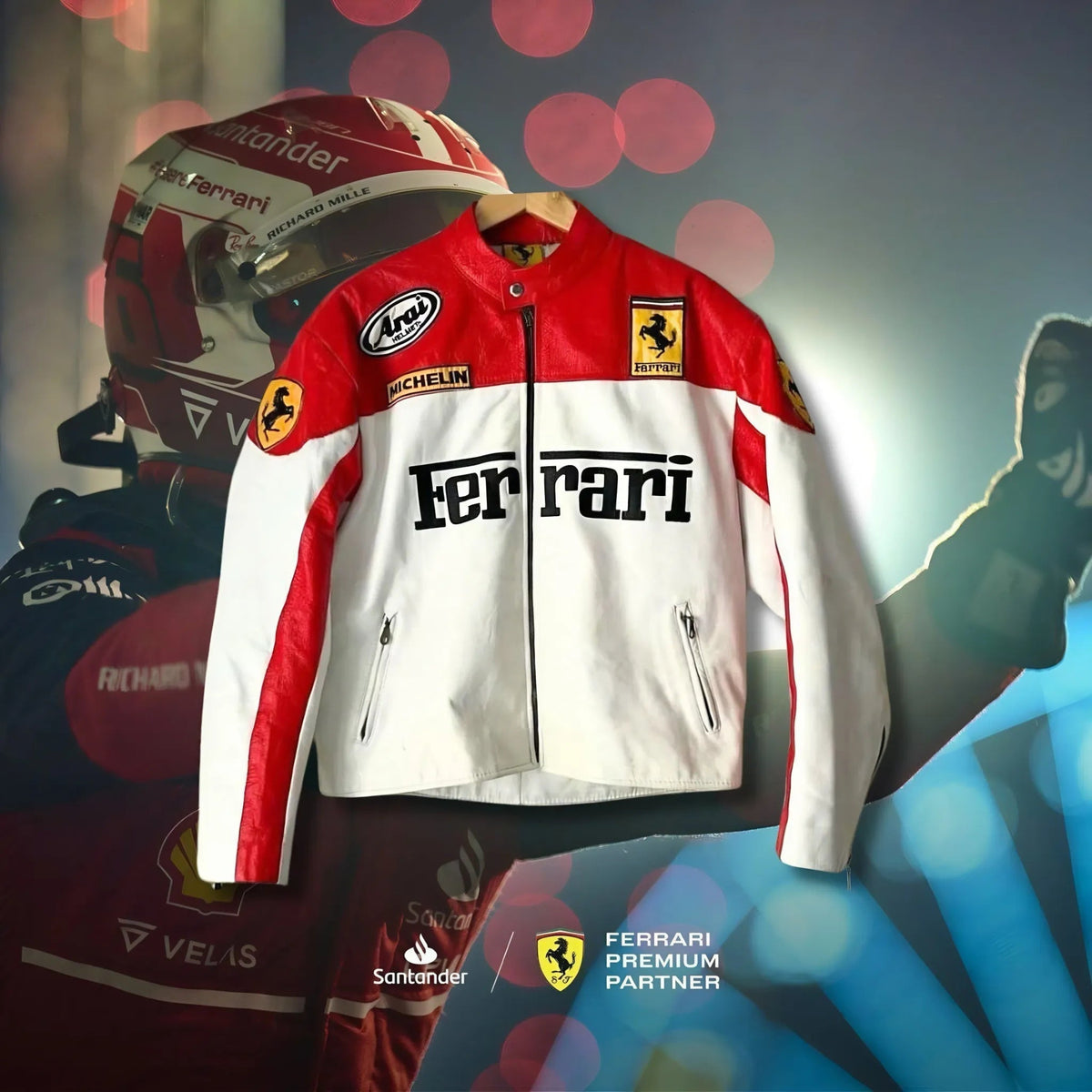 Jaqueta Ferrari Vintage Branca e Vermelha