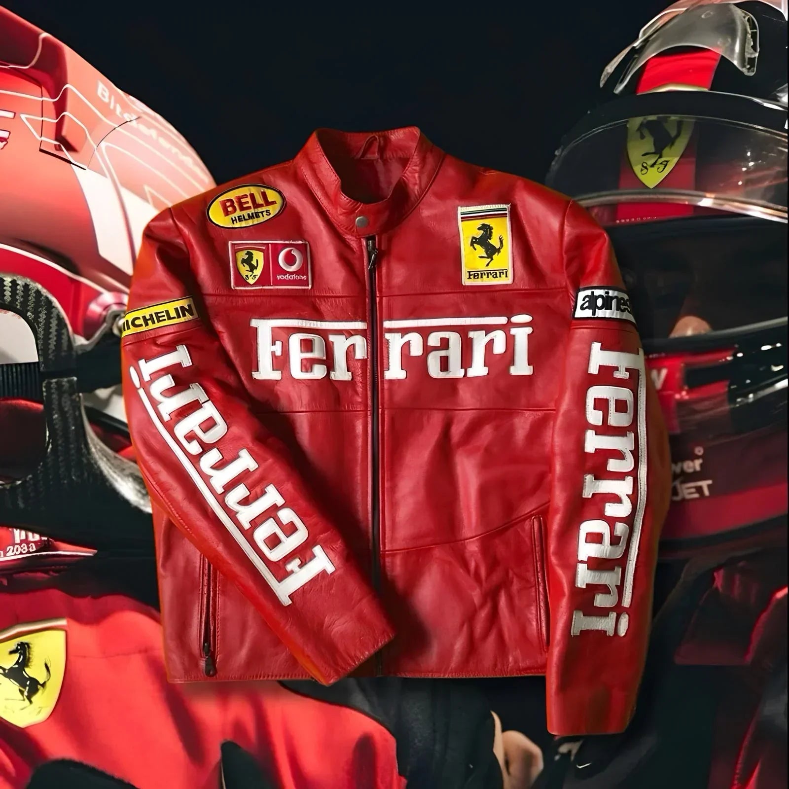 Jaqueta Ferrari Vermelha em Couro