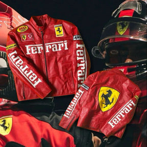 Jaqueta Ferrari Vermelha em Couro